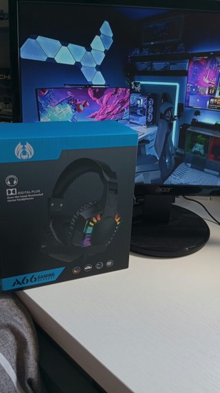 Cascos Gaming RGB A66 Nuevos Sonido Estéreo y LEDS