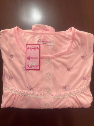 Camisón Rosa Floral Encaje Bordado T XXL