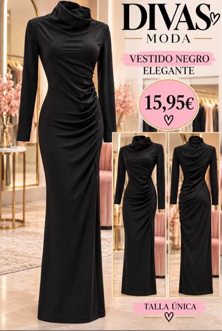 Vestido Largo Negro Ajustado