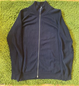Jersey de cuello alto con cremallera azul