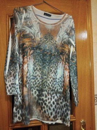 Vestido Punto Fino Animal Print Talla XXL