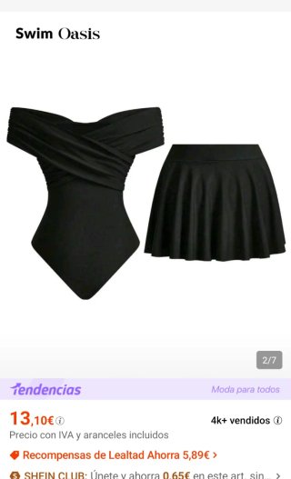 Bikini Negro 2 Piezas Talla XL hasta un XXL