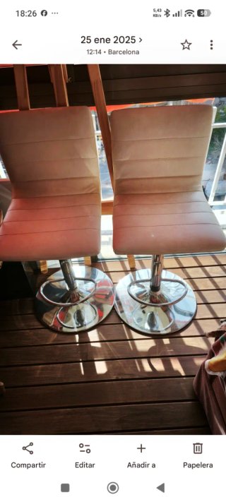Set de 2 Sillas Altas Graduables