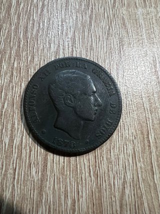 Moneda 10 Céntimos Alfonso XII 1878 Barcelona