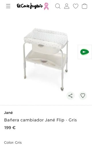 Bañera cambiador Jané Flip Gris