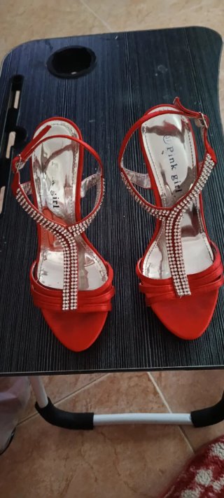 Sandalias de tacón rojo Pink girl