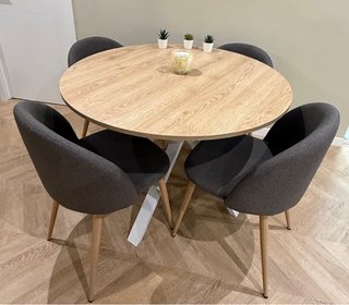 Conjunto Comedor IKEA: Mesa Redonda y 4 Sillas