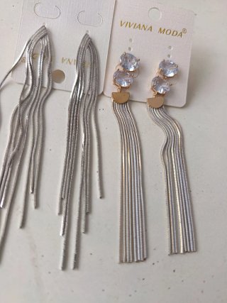 2 Pares de Pendientes Largos Vivana Moda