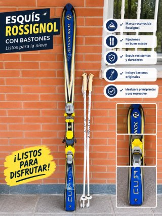 Esquís Rossignol con Fijaciones y Bastones