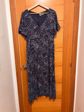 Vestido Azul Estampado Pull&Bear Talla L