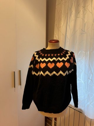 Jersey de Lana con Corazones Talla M