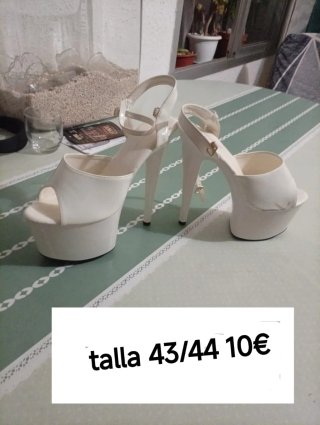Tacones de Plataforma Blancos Talla 43/44