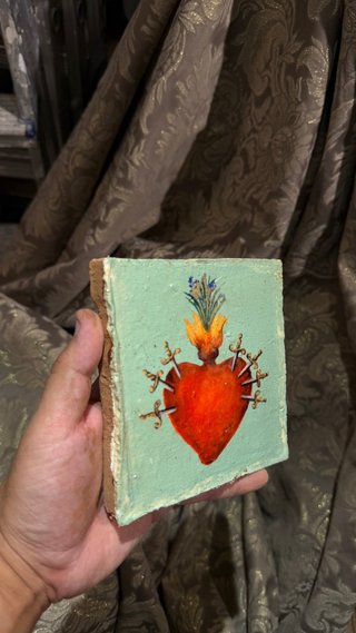 Azulejo Artesanal Sagrado Corazón Turquesa