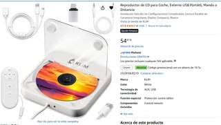 Reproductor CD Coche KLIM USB Portátil