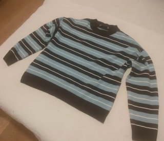 Jersey Mango de rayas azul y marrón