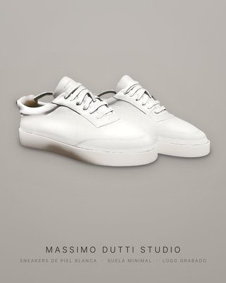 Sneakers Massimo Dutti Studio Piel Blanca