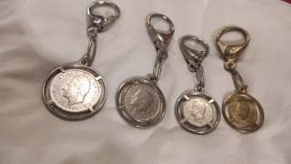 Set de 4 Llaveros con Monedas Juan Carlos I