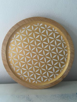 Bandeja de Altar Artesanal Flor de la Vida 22cm