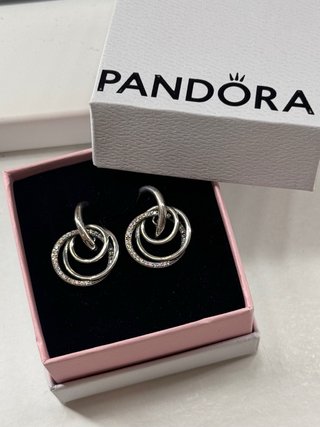 Pendientes Pandora Aros Círculos Plateados