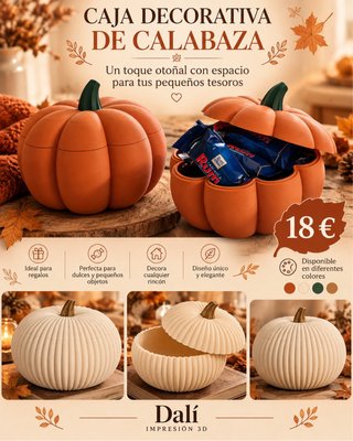 Caja Decorativa de Calabaza