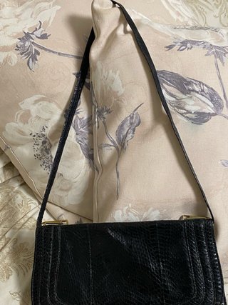 Bolso Vintage de Piel de Serpiente Negro