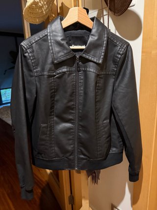 Chaqueta Biker Desigual Efecto Piel Negra