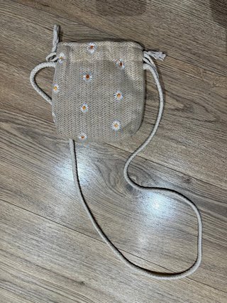 Bolso para niña beige con margaritas
