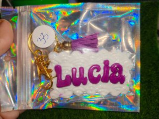 Llavero Personalizado Nombre LUCÍA de arcilla