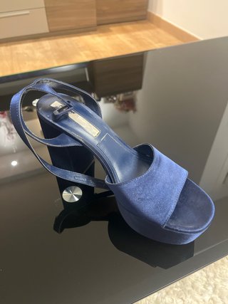 Sandalias de tacón pull bear azul