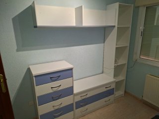 Mueble Juvenil Modular Blanco y Azul