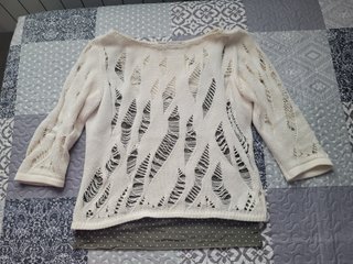 Jersey calado de algodón con top talla 42