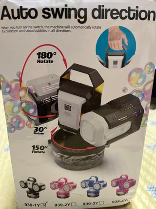 Máquina de burbujas con rotación automática