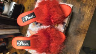 Zapatos sexy Rojos con Plumas talla 38