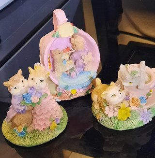 Set 3 statuine gattini e orsetti
