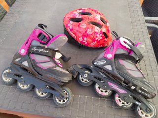 Patines en línea Rollerblade Spitfire y Casco