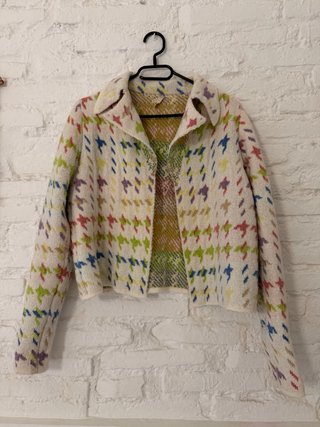 Cárdigan de punto vintage multicolor