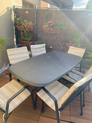 Conjunto de Mesa y 6 Sillas de Jardín