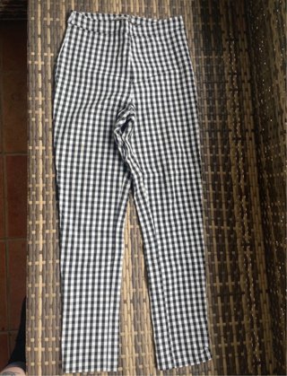 Leggings Estilo Vichy Blanco y Negro