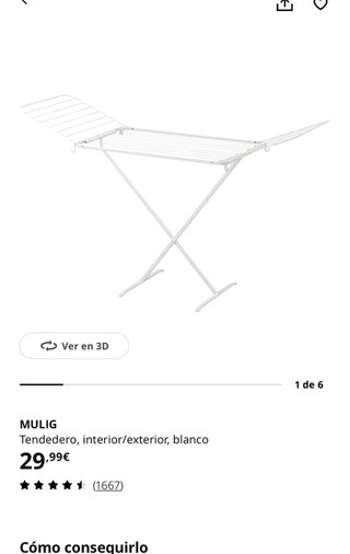 Tendedero Ikea MULIG Blanco