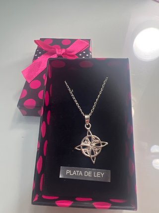 Colgante y Cadena Nudo de Brujas Plata de Ley