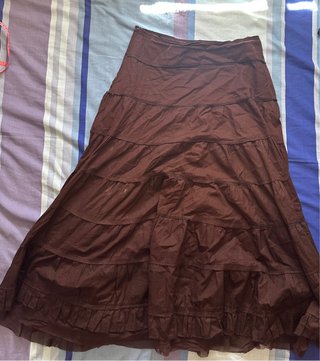 Falda Larga Ancha Marrón