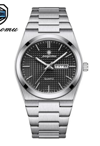 Reloj Paagomu Plateado con Esfera Negra