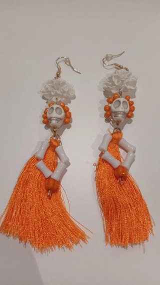 Pendientes Esqueleto con Flecos
