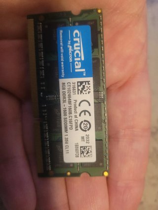 Memoria RAM Crucial 8GB DDR3L 1600 SODIMM