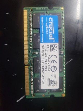 Memoria RAM Crucial 8GB DDR3L 1600 SODIMM