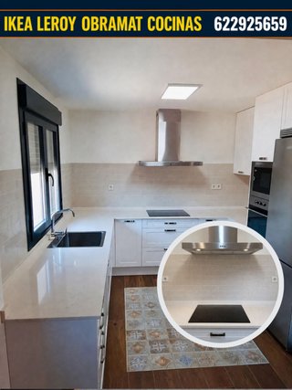 Cocina completa blanca con encimera