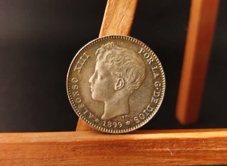 Moneda Plata 1 peseta 1899 *18*99 Alfonso XIII