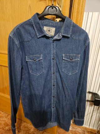 Camisa Vaquera Zara Azul Talla Xl