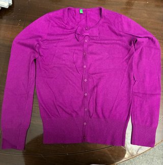 Chaqueta de lana morada Benetton talla XL 10-11