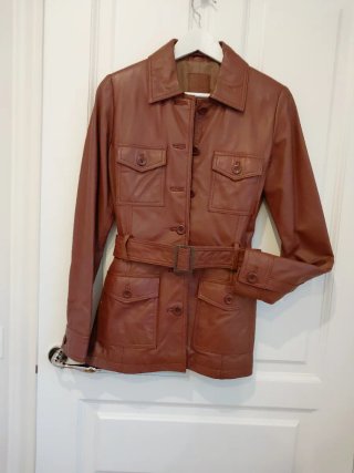 Chaqueta de Piel Marrón Talla 36/38